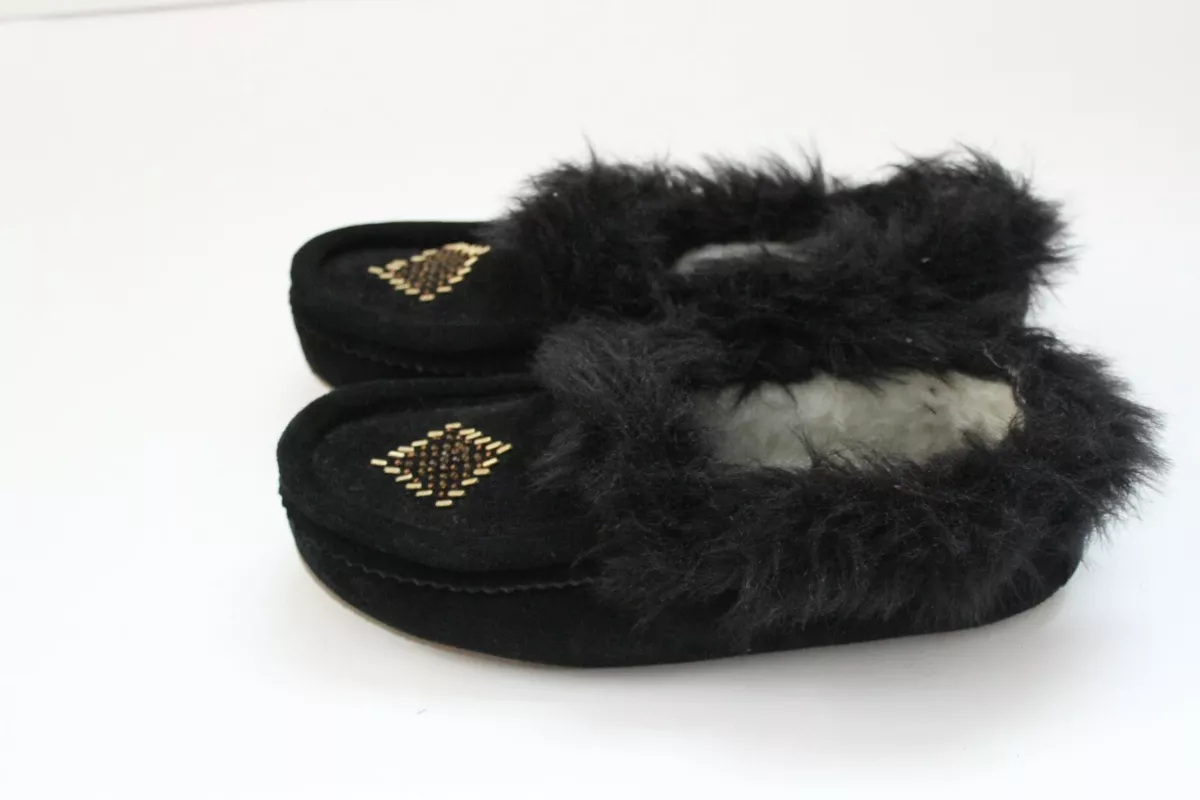Sox Tab Slippers Size 8 Black Faux Fur eBay