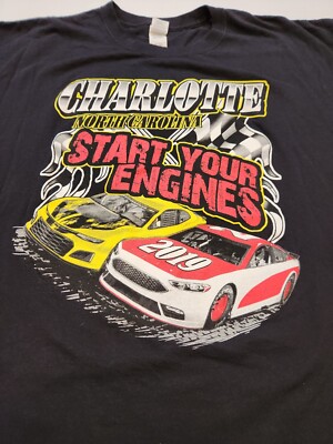 Charlotte North Carolina Start Your Engines 2019 Racing Black T-Shirt 3XL