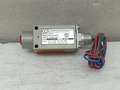 #ad #ad Custom Control Sensors CCS Model 690P1 Pressure Switch DECR 250 psi $199.00