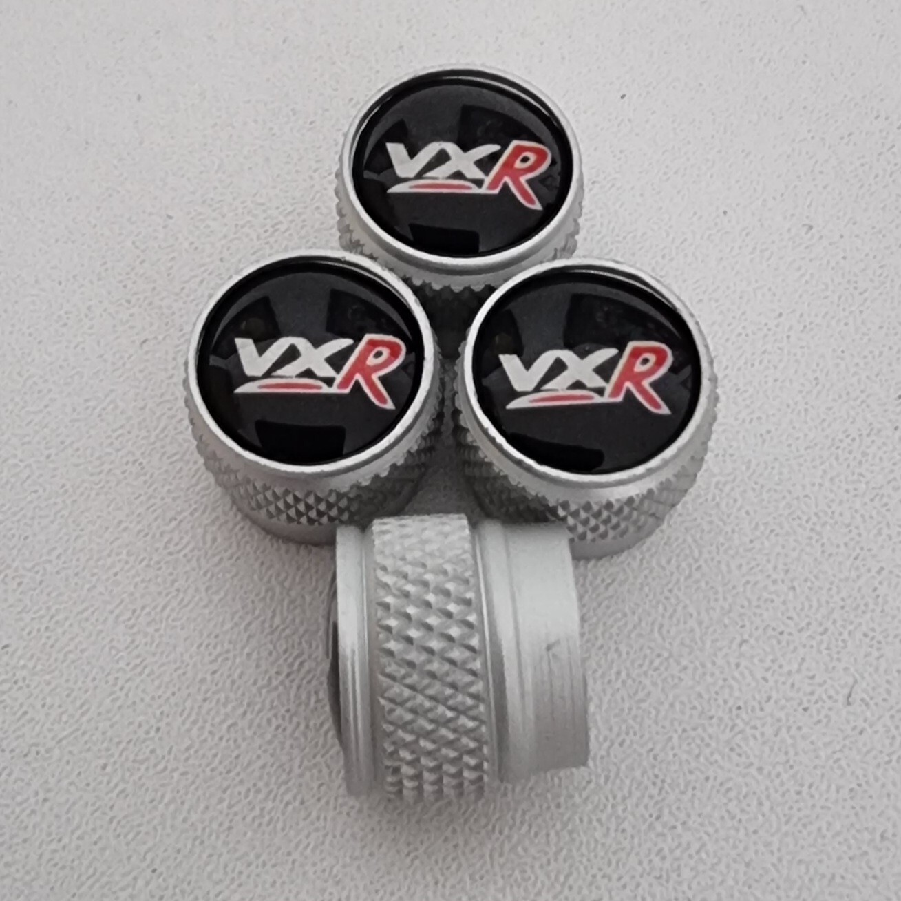 VXR Vauxhall Metal Valve Dust caps all Chrome Matte ask Gun Metal Grey
