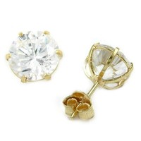 Ohrstecker Stecker Zirkonia Rund 375 Gold Gelbgold Ohrschmuck Damen