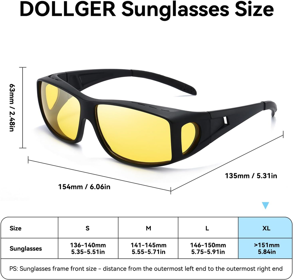 Night Vision Glasses for Women Men,Fit over Prescription Glasses with