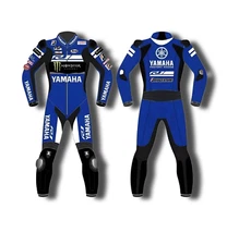 YAMAHA Blue R1 Custom Made Suit Motorcycle/Motorbike MotoGP Rider Leather Suit