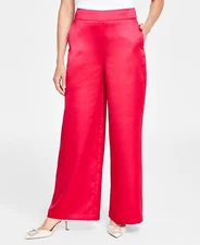 I.n.c. International Concepts Women's Satin High-Rise Pull-on Pants SZ XL Pink