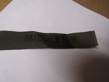 MILITARY PATCH OLDER COMBAT USED NAME TAPE SEW ON SUBDUED SYNTHETIC MIDDLETON