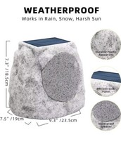 Solar LED Stone with BT Speaker - 2 pack - Marble