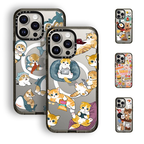 For iPhone 16 Pro Max 15 14 Plus 13 12 Cartoon Fun Cat Magnetic Phone Case Cover