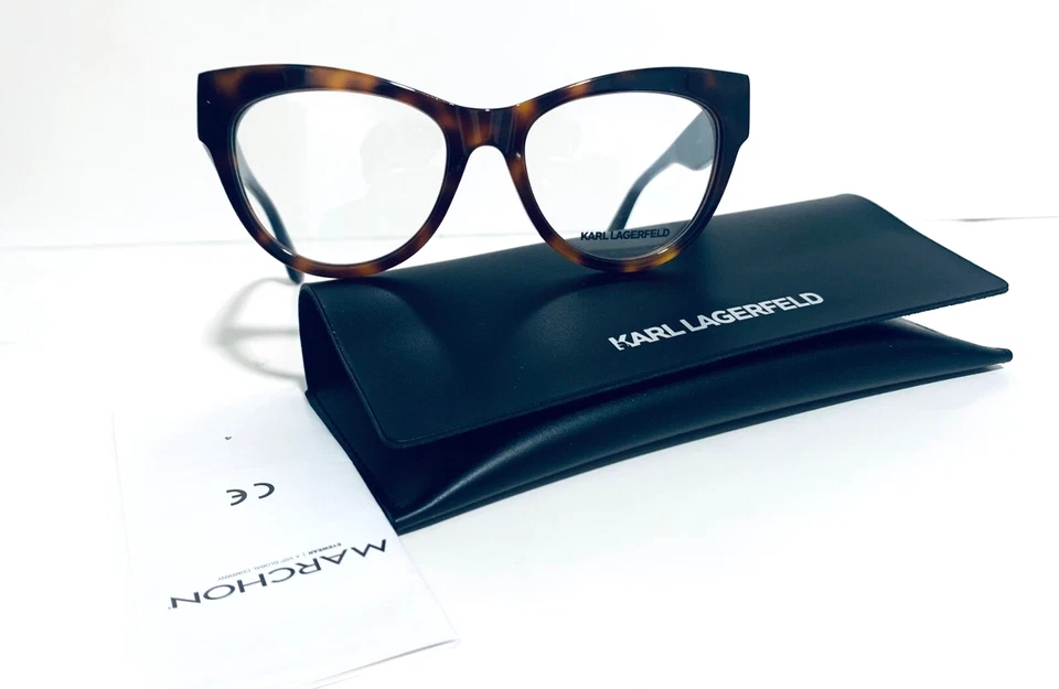 KARL LAGERFELD KL6065 215 HAVANA BROWN CAT EYE AUTHENTIC EYEGLASSES RX 53-18-140 - Image 2 of 4