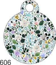 Pet Tag Personalized Pet ID tag for Dog and Cat ROUND Tag Unique cute Pink Heart