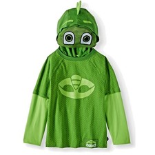 Disney PJ Máscaras Gekko Sudadera con Capucha Niño Niña Disfraz Máscara Verde 5 6 S 5T Camiseta Camiseta
