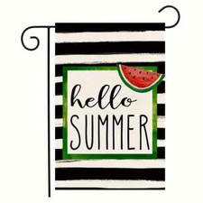  NEW BEAUTIFUL  HELLO SUMMER WATERMELON  GARDEN FLAG  12'x18