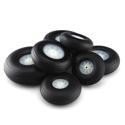 1 pair of 3.75" /95.3mm RC Airplane PU wheel with Plastic Hub(D95.25x H34x5mm) - Picture 3 of 12