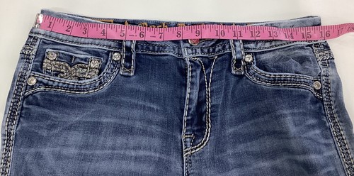 Rock Revival Women's 29 Karla Boot Cut Jeans Embellished Faux Flap - Picture 3 of 8