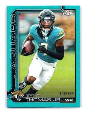 2025 Topps Chrome Brian Thomas Jr. #135 Aqua Refractor Jaguars #/199