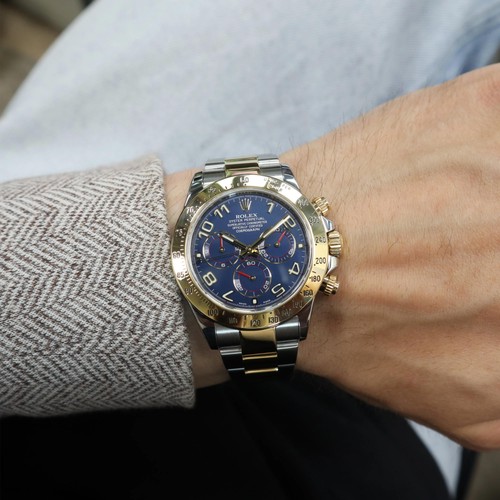 Orologio Rolex 116523 Cosmograph Daytona 40mm Quadrante Blu Racing Acciaio Oro 18k 2010 - Foto 2 di 12