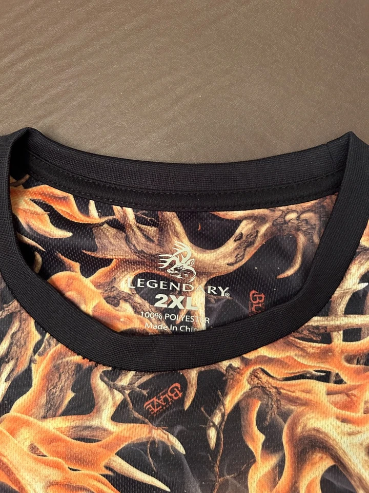 blaze camo legandary whitetails long sleeve performance shirt mens xxl - Image 2 of 4