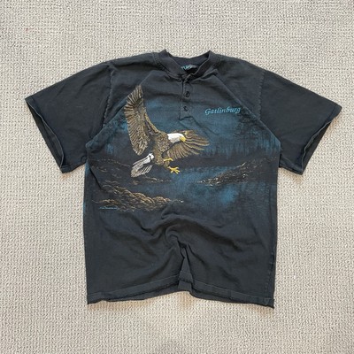 Gatlinbutg Vtg Wildlife Eagle River Forest Single Stitch USA T Shirt L