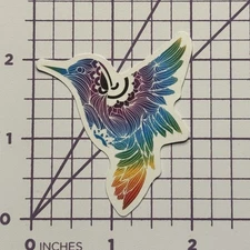 Hummingbird Rainbow Love Zentangle - Vinyl Decal Sticker Bomb Peace Hippie Yoga