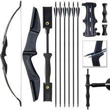 57" Recurve Bow and 30 Arrows Set Takedown Recurve Bow with Archery Accessories