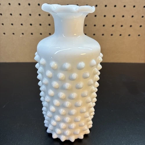 Imperial Glass Co Vintage Milk Glass Hobnail Pattern Vase