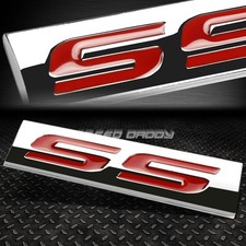 3m Metal Grill Trunk Emblem Decal Logo Trim Badge Polished Red Lettering Ss