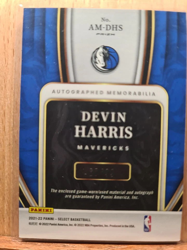 Devin Harris #AM-DHS #60/99 2021-22 Select Purple PRIZM Autographed MEM A0212A Foto 2 de 2