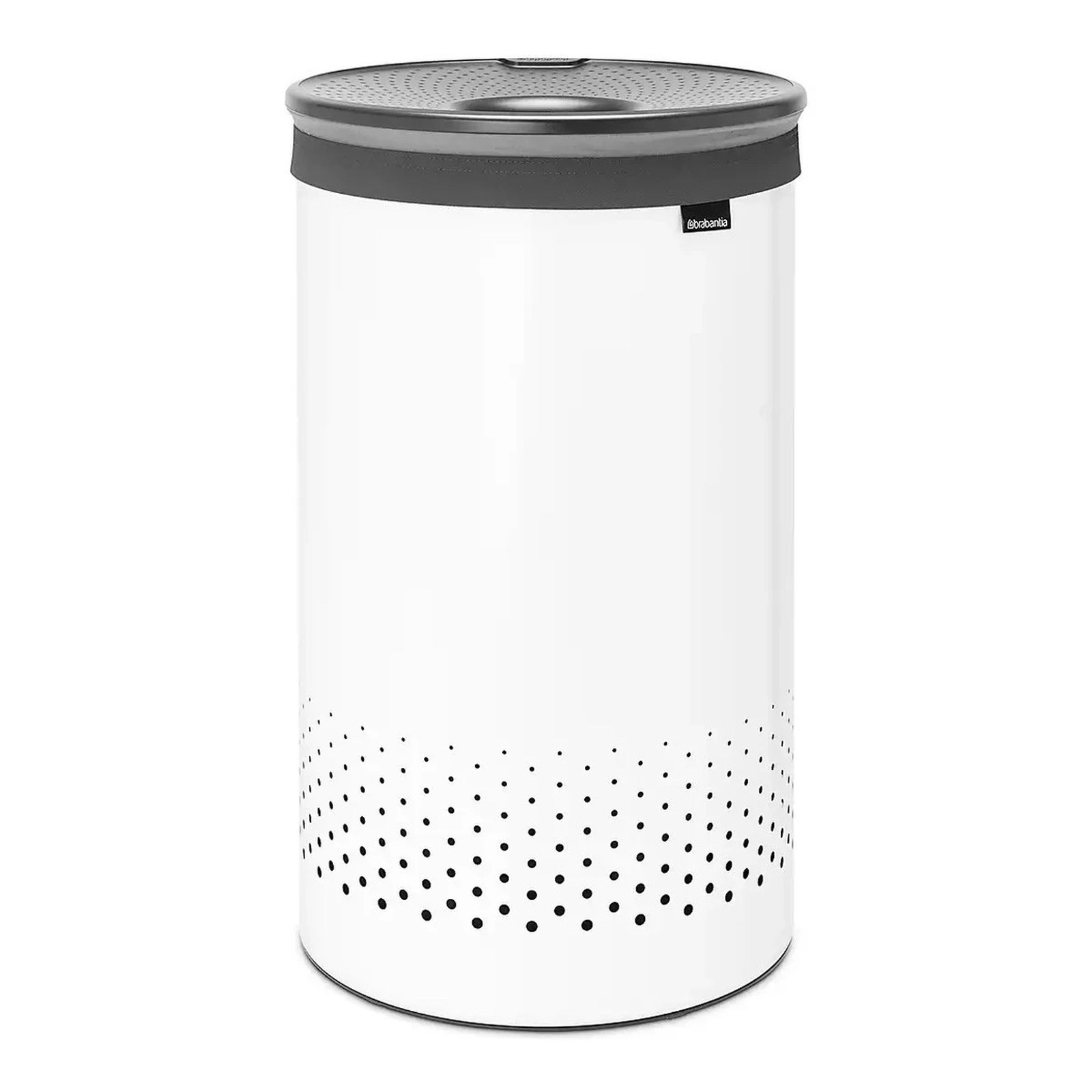 Brabantia 60L Laundry Bin White | Quick-Drop Lid | Removable Cotton Bag
