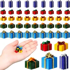 Bucherry 50 Pcs Christmas Miniature Resin Gift Boxes Multicolor Multi Color 