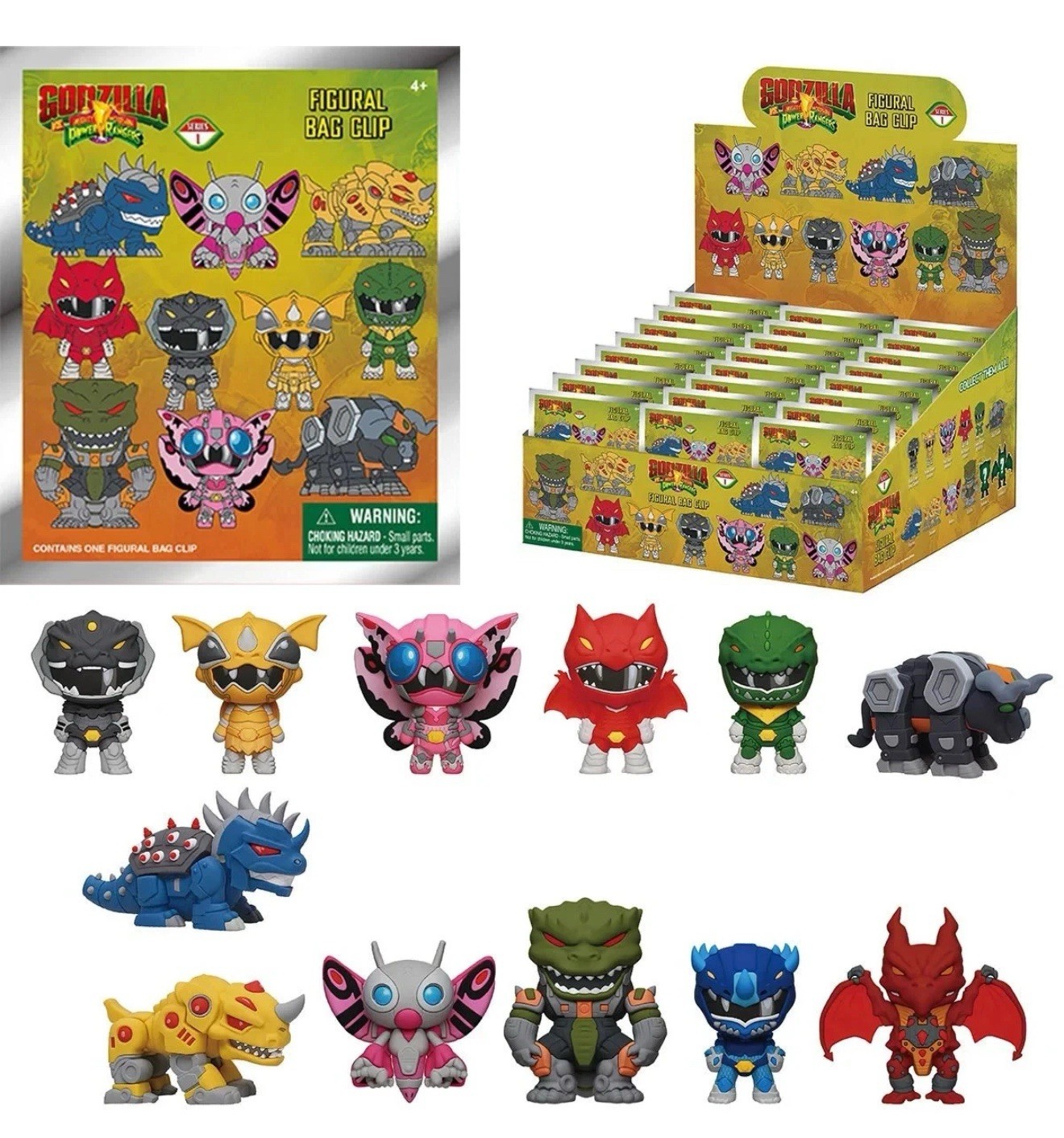 Godzilla Vs Power Rangers 3D Figural Bag Clip Series 1 Case 24 Mystery Bags