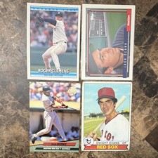 Boston Red Sox🔥Donruss Topps Upper Deck Card Lot Clemens Clark Burks Evans 4 C…