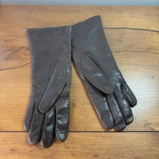 Vintage Brown Leather Opera Gloves Size 6.5 Made in Czechoslovakia
