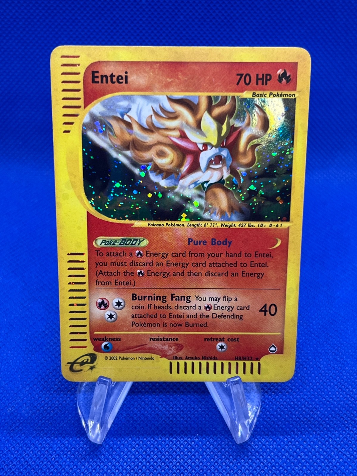 VTG Pokemon Aquapolis Entei H08/H32 H8/H32 Holo Rare E-Reader NM/LP