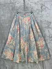 Vtg Ralph Lauren Country Skirt Size 10 Floral Pleated A-Line Prairie Maxi Cotton