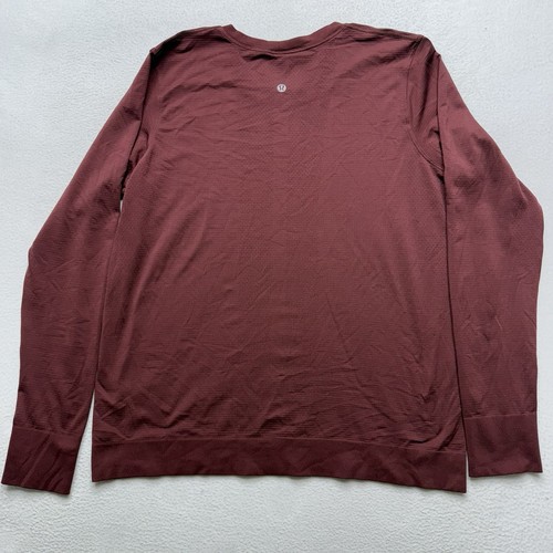 Lululemon Women Savannah Reddish Brown Swiftly Breathe Relaxed Long Sleeve Top L - Picture 4 of 5