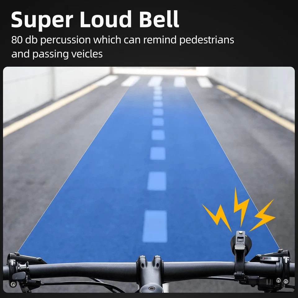 Campana de bicicleta ROCKBROS campana clásica sonido fuerte para manillar de 0,87-1,25"/22,2-31,8 mm Foto 2 de 4