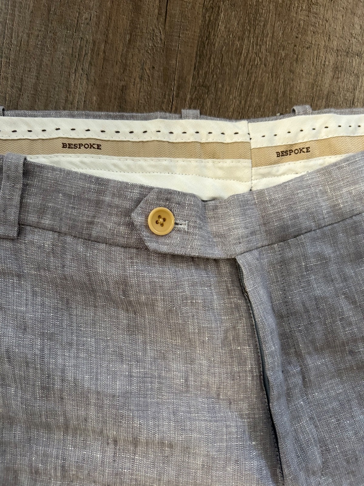 StudioSuits EUC light gray linen custom bespoke t… - image 9