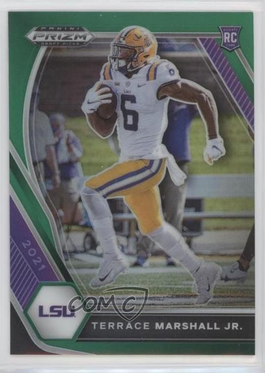 2021 Panini Prizm Draft Picks Green Prizm Terrace Marshall Jr #157 Rookie RC