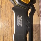 WarTech Black/Gold Aluminum Handle Drop Point Plain Blade Manual Pocketknife — photo 2