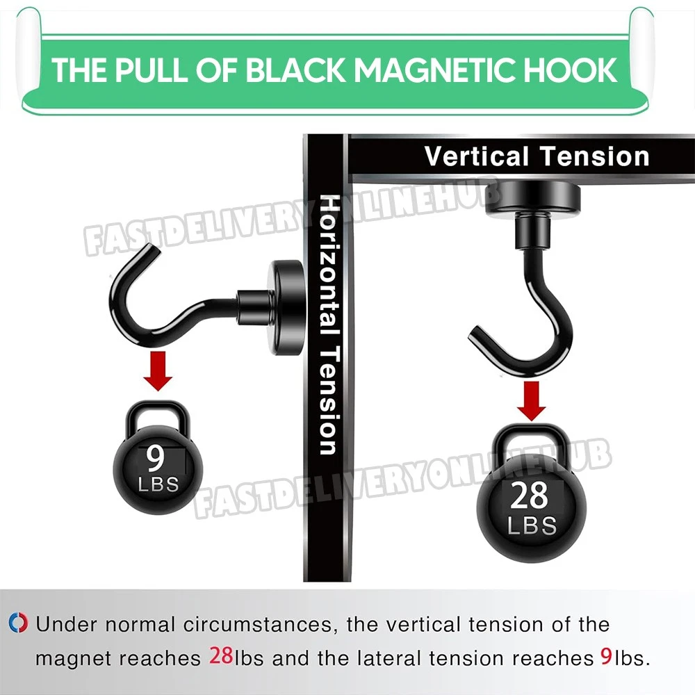 UP TO 60X Magnetic Hooks 8kg Strong Magnets Hook for Home Kitchen Travel Cruise
