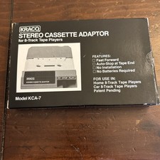 Vintage KRACO Stereo Cassette Adapter for 8-Track Tape Players Model KCA-7 w/ Bo