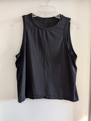 Feather Tech Fabletics Black Muscle Crop Tank Size S Loose Fit Women's