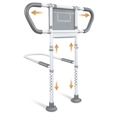 Bedside Rail for Elderly Safety Adjustable Bed Aid with Storage Pocket, Non-S...