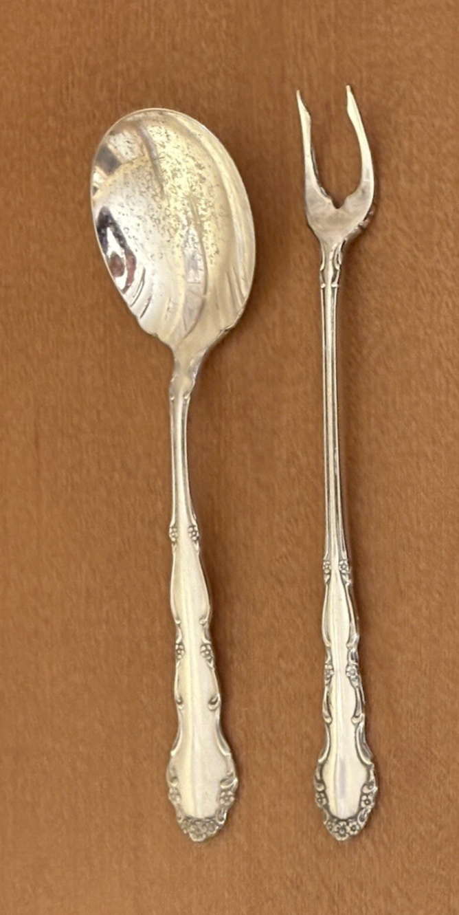 Wm Rogers 1881 Silver Oyster Spoon Fork