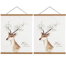 2 Pack Magnetic Poster Hanger Frame, 12x18 12x16 12x24 Light Wood Wooden Magn...
