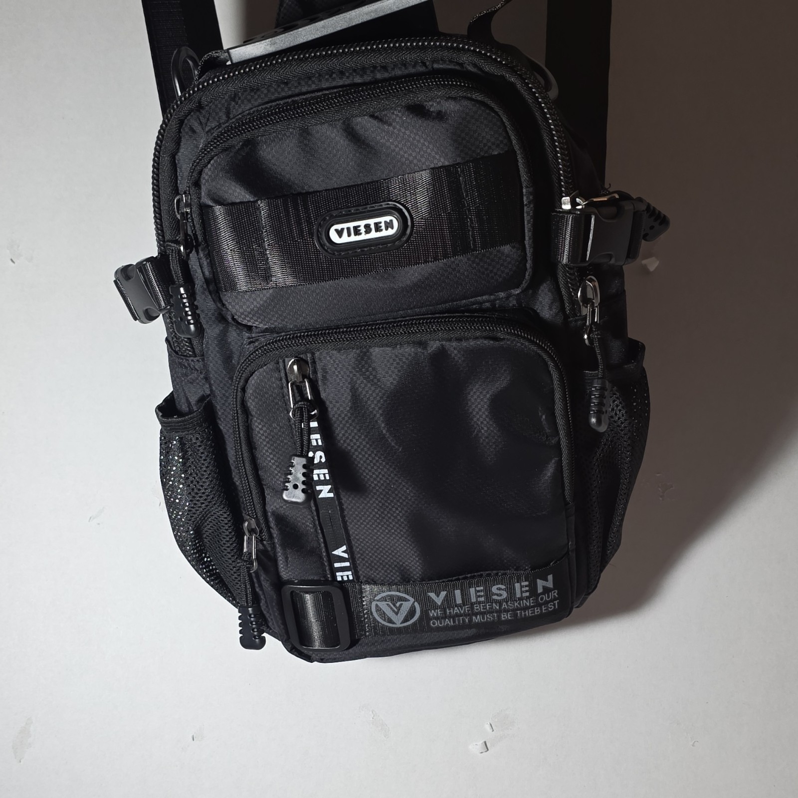 VIESEN Black Nylon Tactical Gear Bag Adjustable Straps Multi