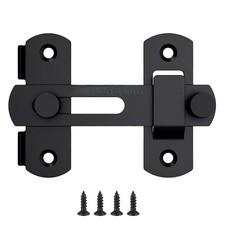 Premium Barn Door Lock- Heavy Duty 180 Degree Flip Sliding Latch Lock Black