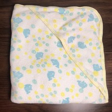 Vintage Carters Baby Terry Cotton Hooded Bath Towel Fish 30"x29" Baby Accessory