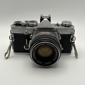 Olympus OM-1 35mm SLR Film Camera Silver - Won’t Latch - Untested - For Repair