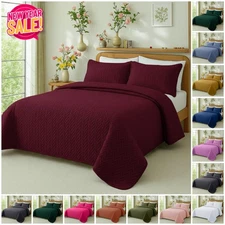 All Season Bedspread Quilt Bedding Throw Soft Reversible Coverlet Comforter Set