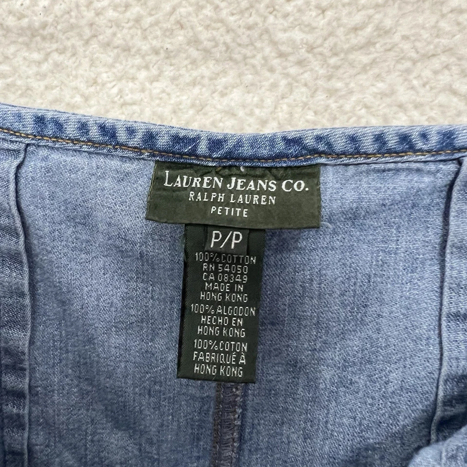 VTG Lauren Jeans Co Ralph Lauren Denim Overall Dress Women’s P/P Blue Jeans - Image 3 of 4